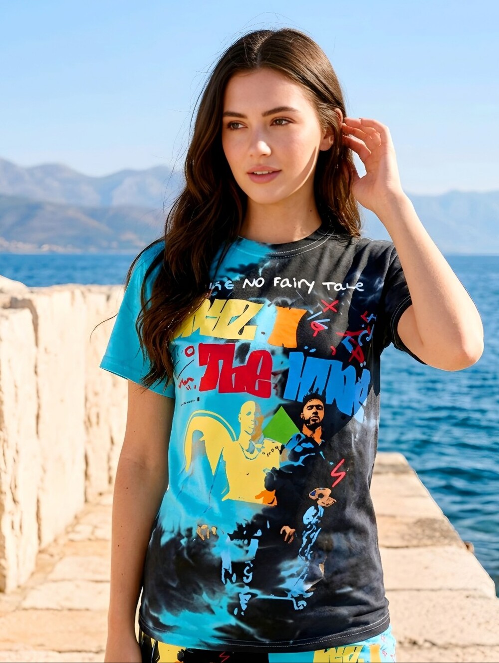 Fashion Nova ✦ Boyz N The Hood Tie Dye Tee ✦ Blue Black Crew Neck 90's NWT - Picture 2 of 10